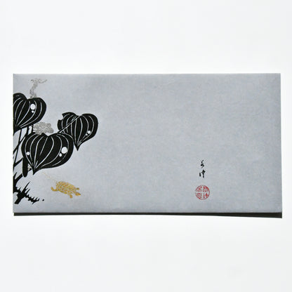 ブックカバー 文庫本サイズ 水葵/薄ねず