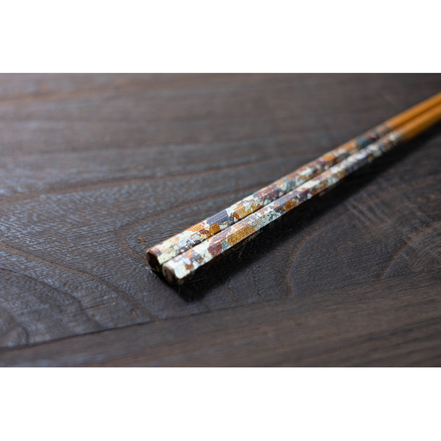Nishijin Woven Design Foil Sakura Octagonal Chopsticks/Folded Gold Short no.0987-5