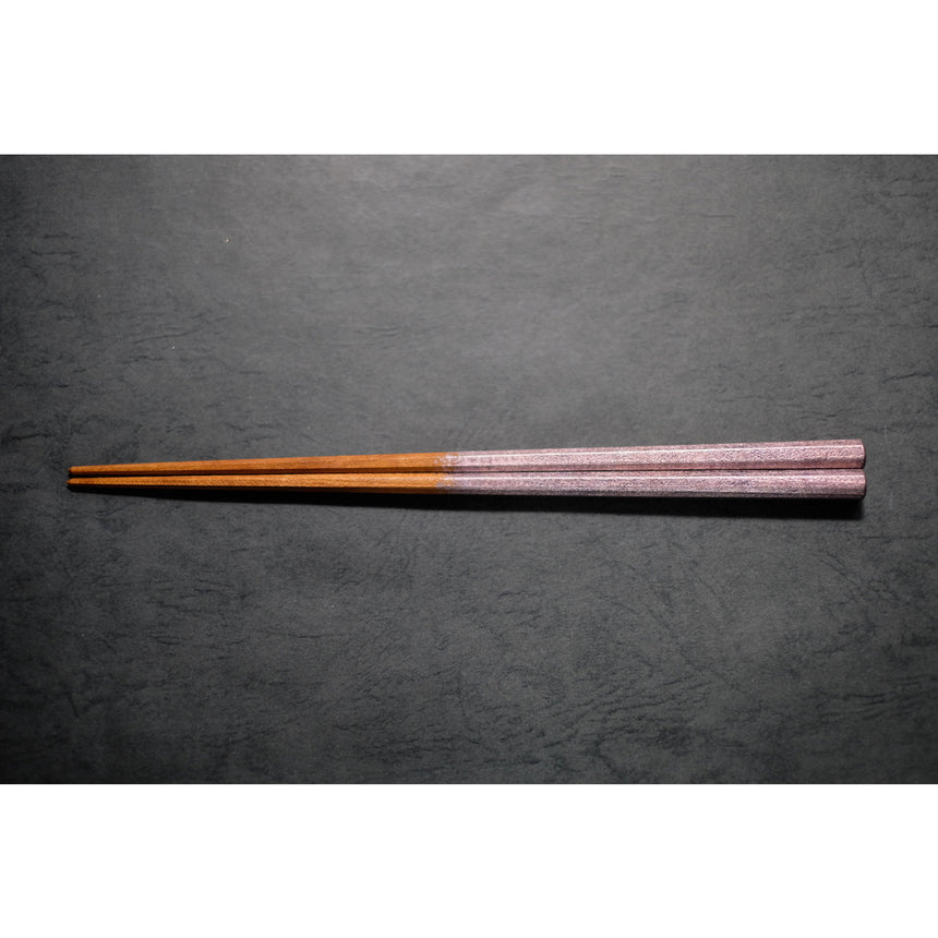 西陣織 模様箔 桜八角箸/薄紫 ショート no.0987-7