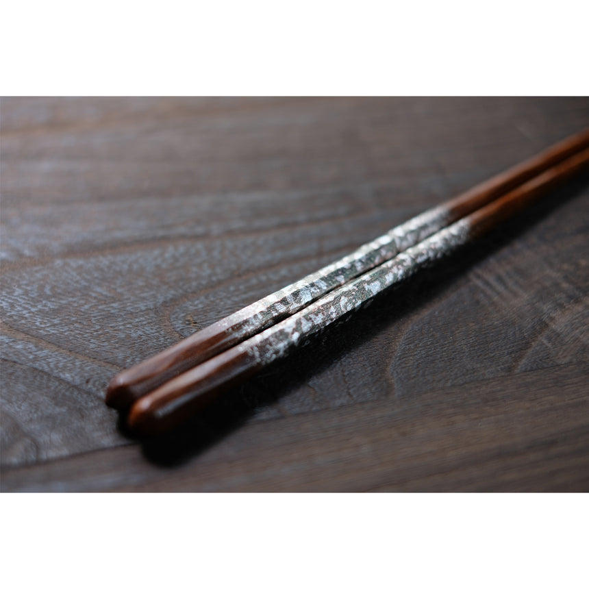 Nishijin Woven Design Foil Iron Wood Chopsticks/Tsugaru (Silver) Long no.0988-4
