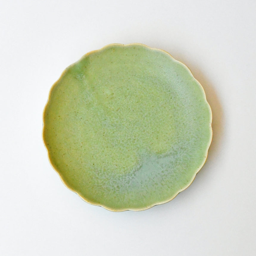 緑釉　葉っぱ小皿　no1067