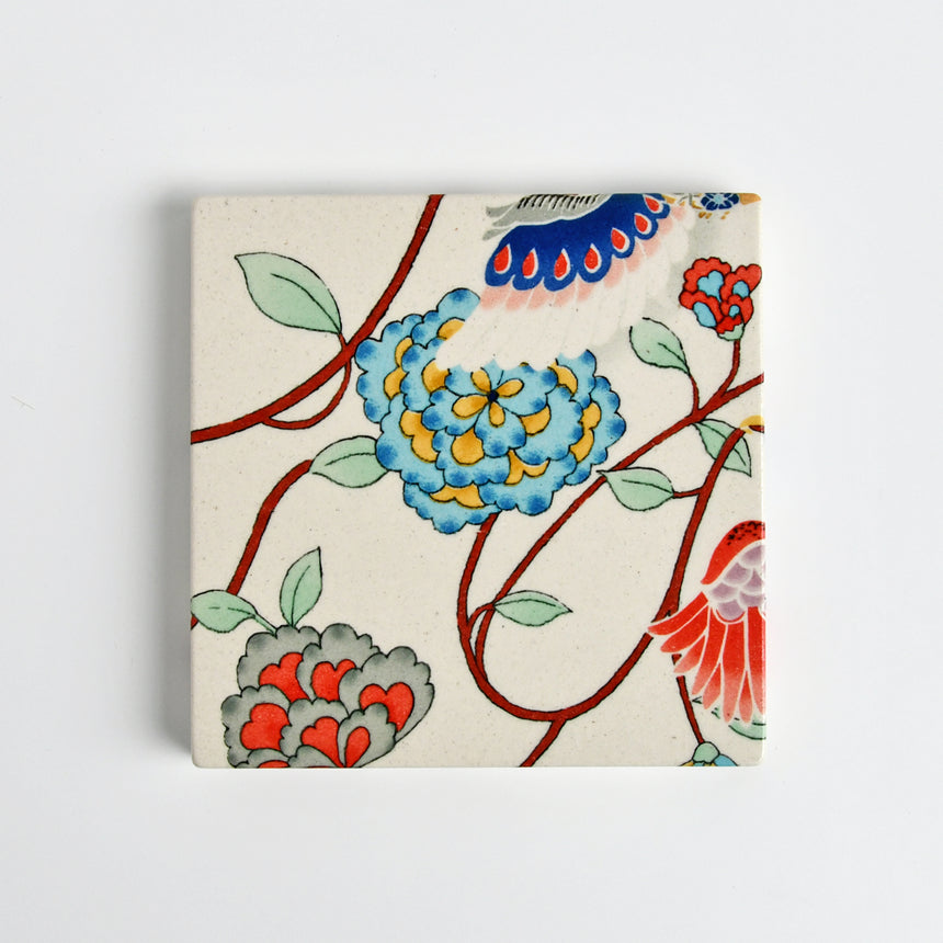 Yuzen pattern design tile (ceramic) /no.1200