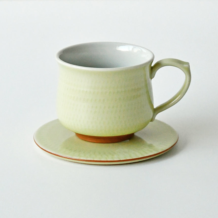 Yellow porcelain flying plane cup &amp; saucer/no.1329