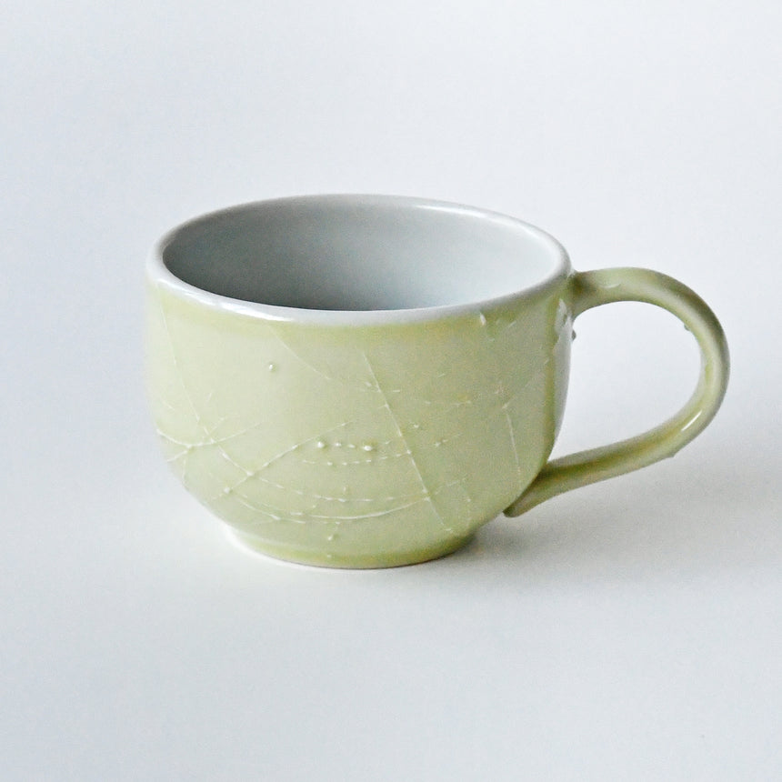 Yellow porcelain Ichin mug cup/no.1331