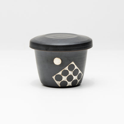 銀彩 黒釉浅漬け鉢 小・大 /no.1387.no.1388