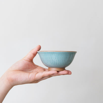 Chattered decoration tea bowl /Blue /no.1422 no.1423