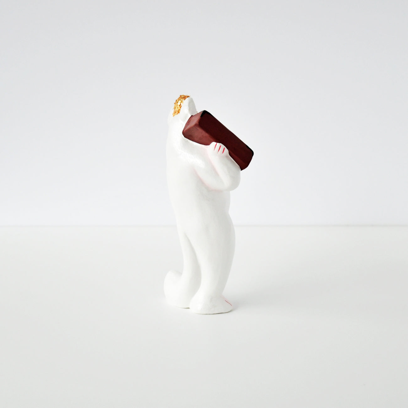 伏見人形 千両狐（立）白 | 京都の伝統工芸品の通販サイト – MOCAD