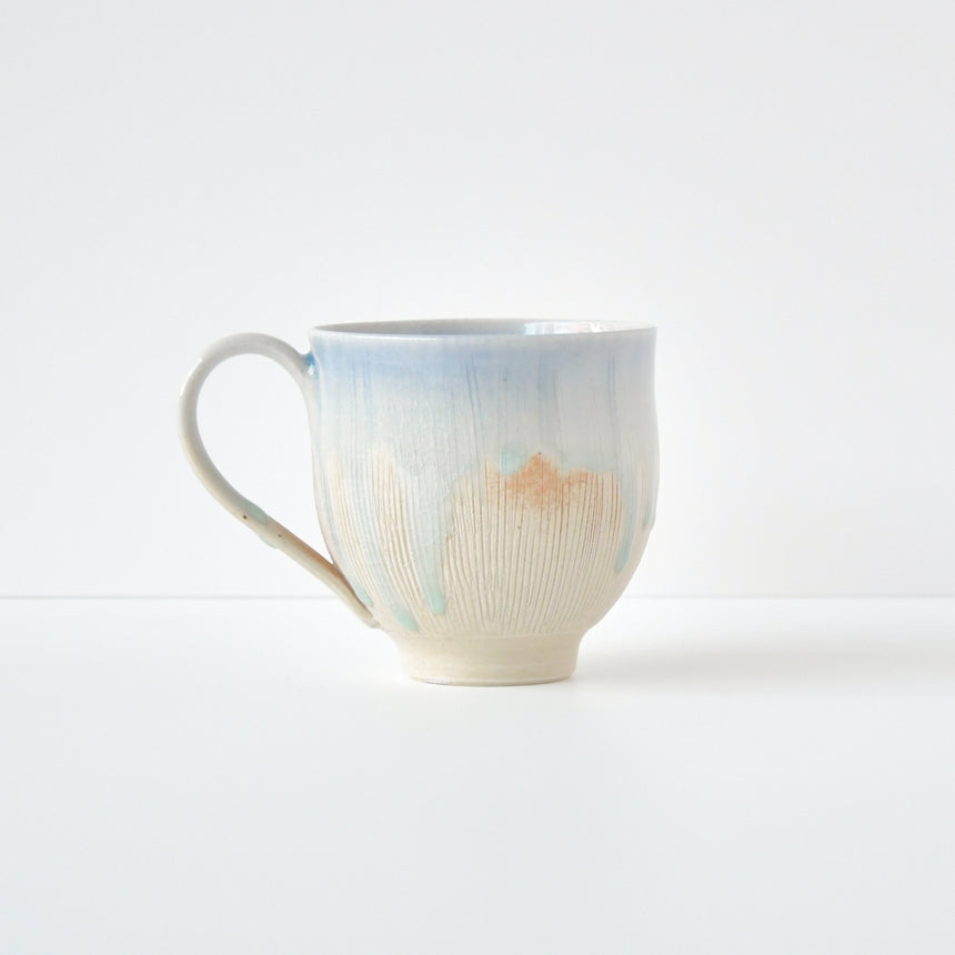 Vidro glaze combed mug cup no.1909
