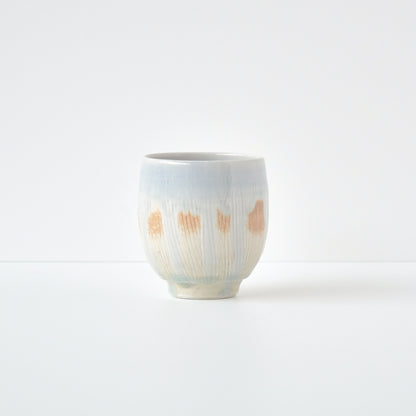 ビードロ釉くし目湯呑小