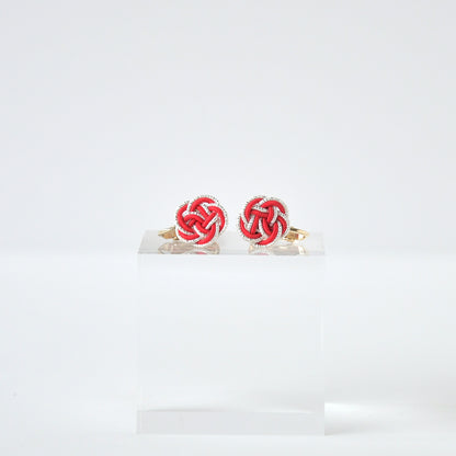 水引 梅 イヤリング　赤