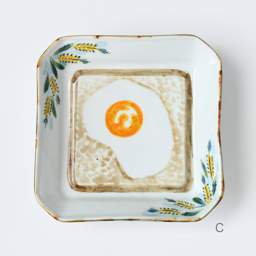 momo × Kyoto ware/Kiyomizu ware / Bread dish egg toast
