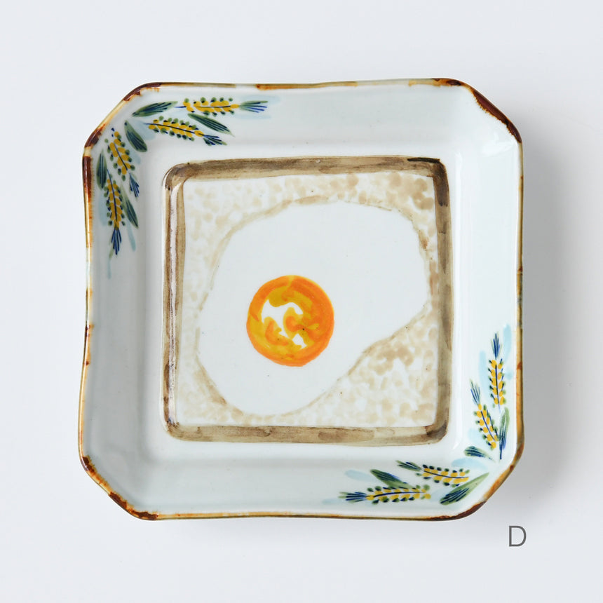 momo × 京焼・清水焼 / パン皿　egg toast