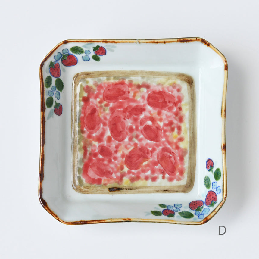 momo × 京焼・清水焼 / パン皿　strawberry jam