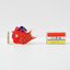 京陶人形　土鈴　鯉　赤色とマッチ箱